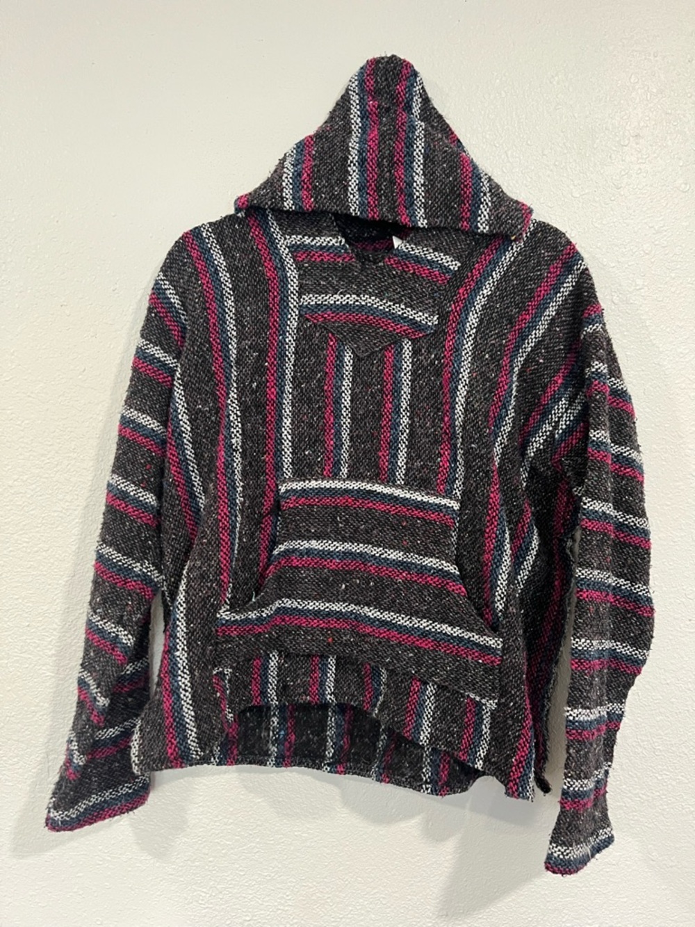 Baja Artisan Made in Mexico Striped Hoodie Sweater Size Medium